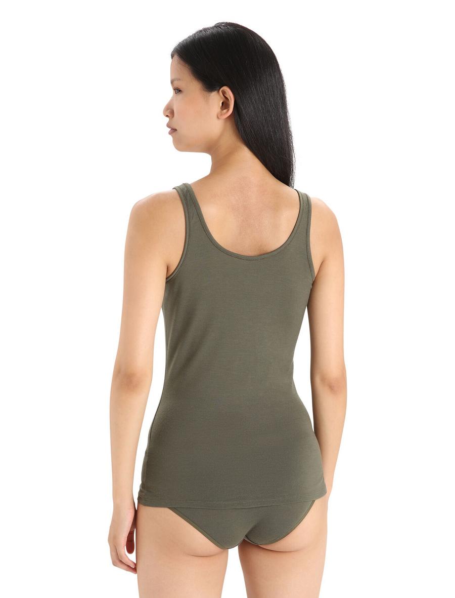 Sous Vêtement Icebreaker Merino Siren Tank Top Femme Vert Olive | FR 1713LISH